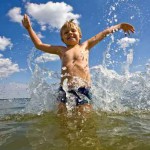 Baden und schwimmen